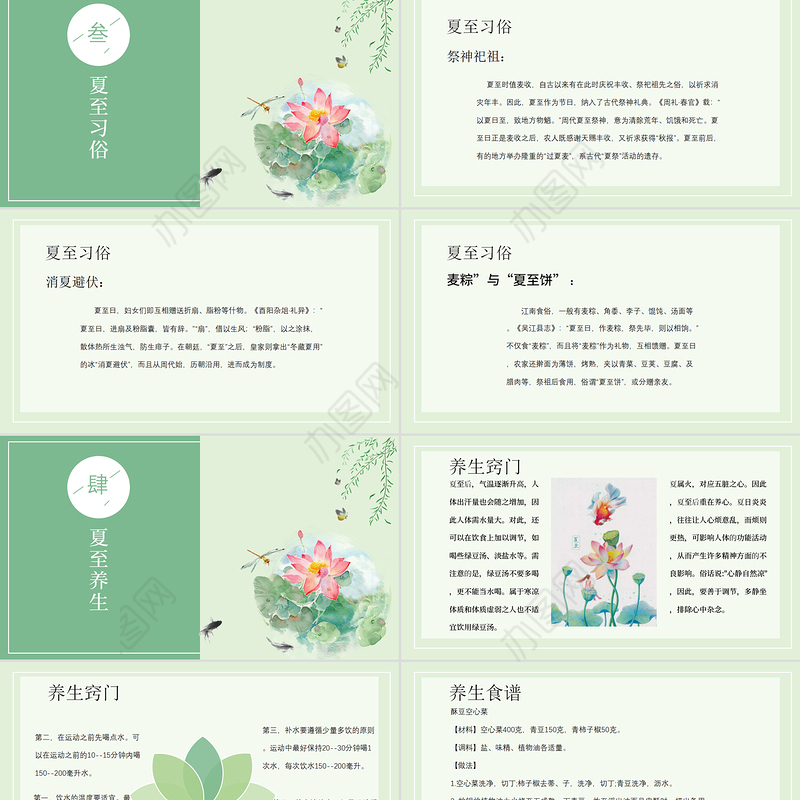 2020年最新传统节气之夏至PPT模板