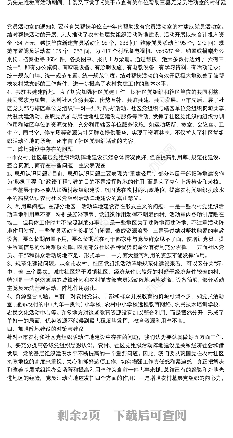 党员阵地建设现状问题思考