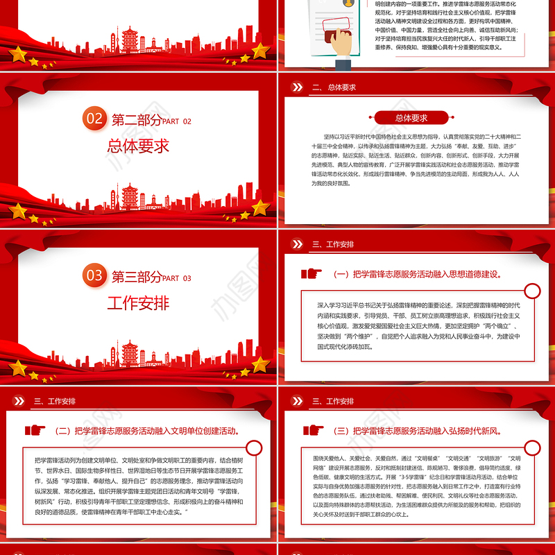 学雷锋纪念日PPT简洁大气推进学雷锋志愿服务常态化规范化课件