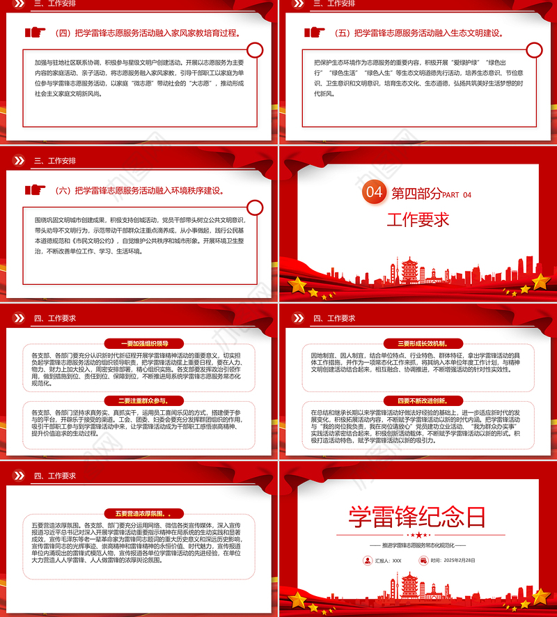 学雷锋纪念日PPT简洁大气推进学雷锋志愿服务常态化规范化课件