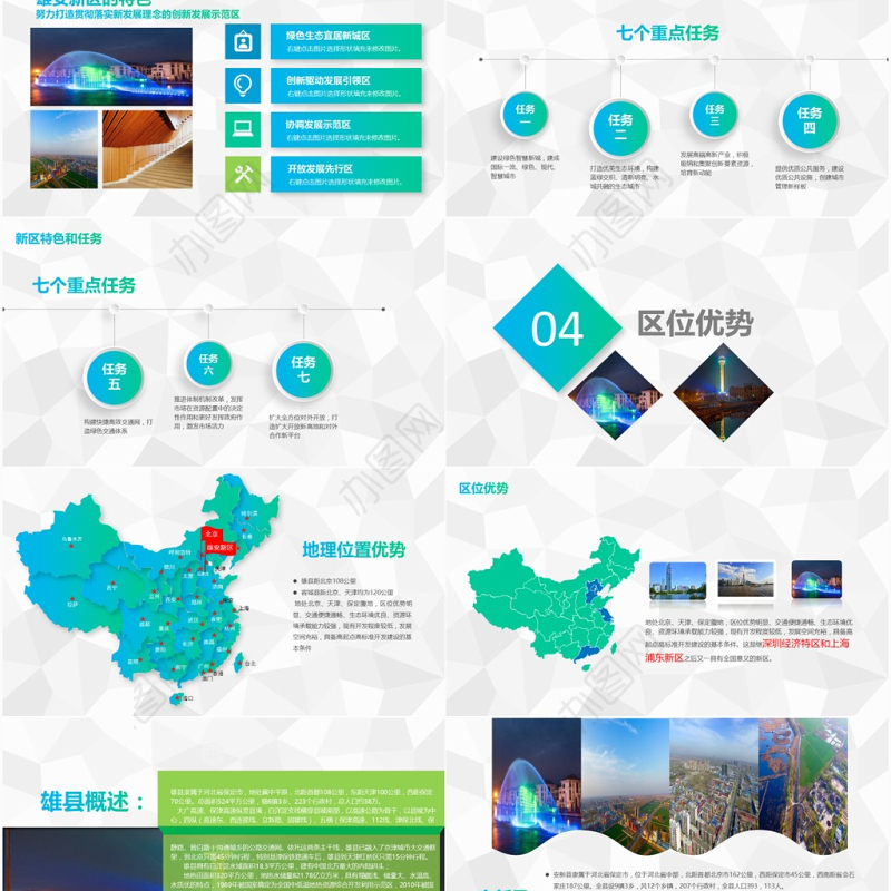 地域党课之河北雄安新区介绍PPT模板概况规划地图