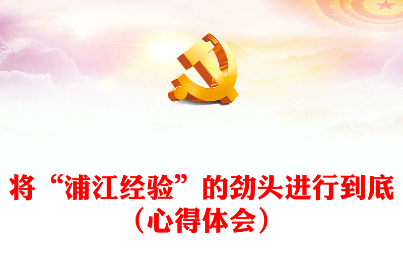 将“浦江经验”的劲头进行到底（心得体会）