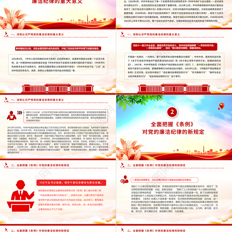 六大纪律党课之严守廉洁纪律永葆清正廉洁本色微党课PPT下载