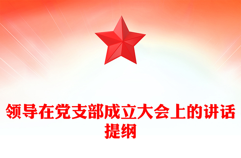 领导在党支部成立大会上的讲话提纲