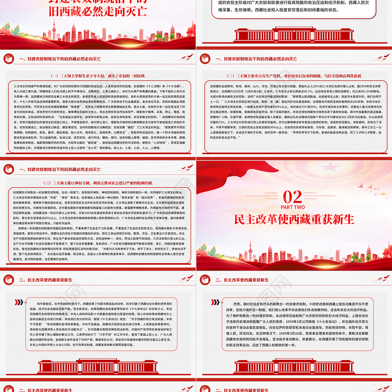 2024年西藏百万农奴解放65周年PPT大气精美西藏党史微党课