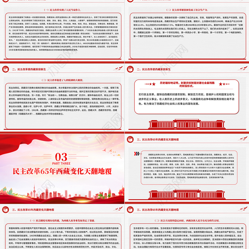 2024年西藏百万农奴解放65周年PPT大气精美西藏党史微党课