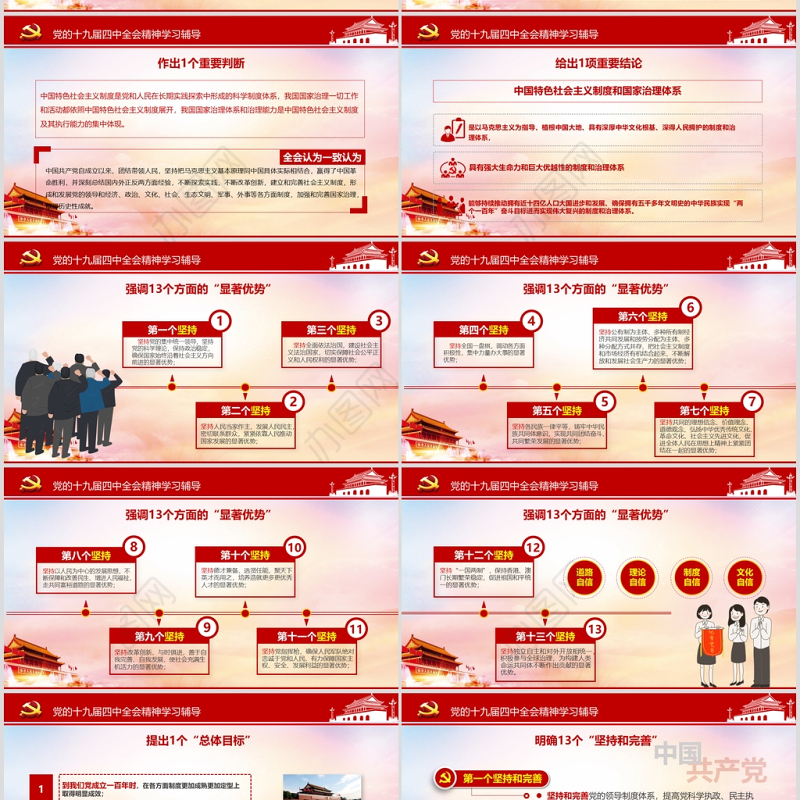 红色迈向中国之治新境界党课PPT