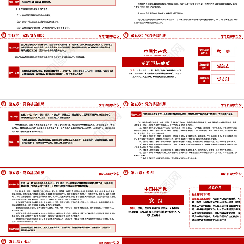 2022中国共产党章程全文解读PPT极简风党章发展历程及新党章全文党员学习专题课件下载