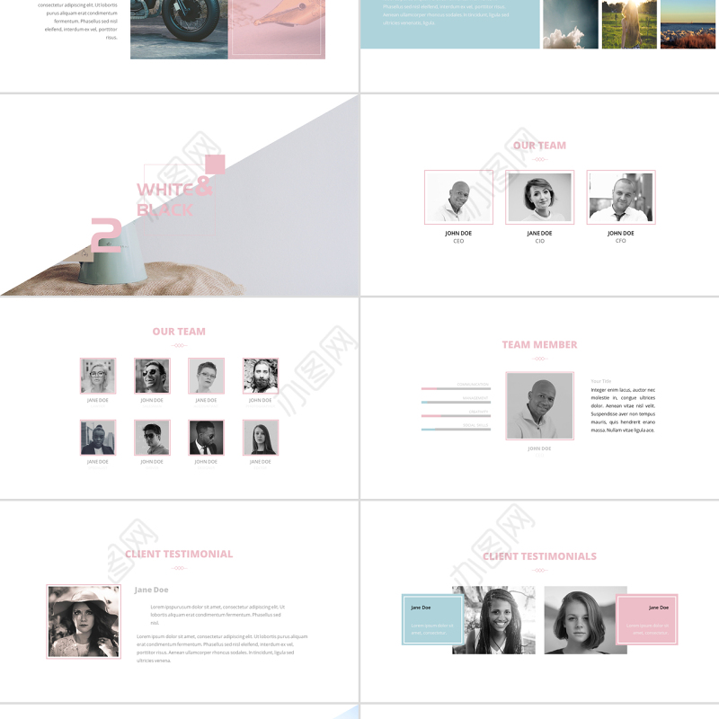 静谧蓝与蔷薇粉简约商业计划书创业计划书新品发布产品发布PPT