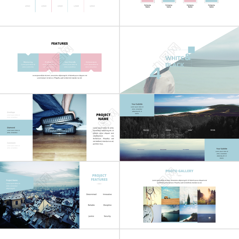 静谧蓝与蔷薇粉简约商业计划书创业计划书新品发布产品发布PPT