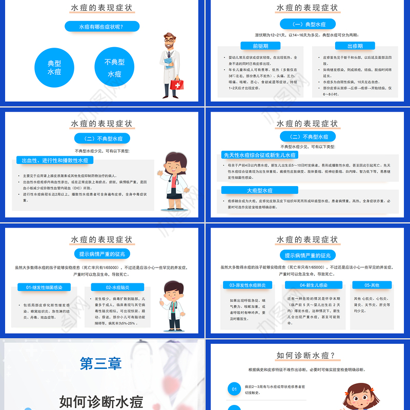 2022水痘预防知识科普PPT简约清新医疗护理培训通用PPT模板