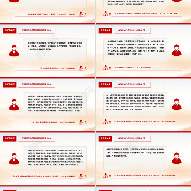 习近平关于加强党的作风建设论述摘编（九）PPT党课课件