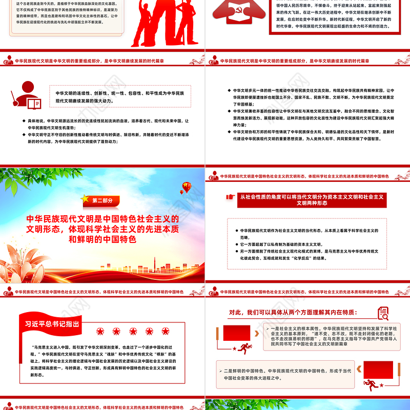 深刻理解中华民族现代文明的理论意涵PPT党建风深入学习文化传承发展座谈会课件