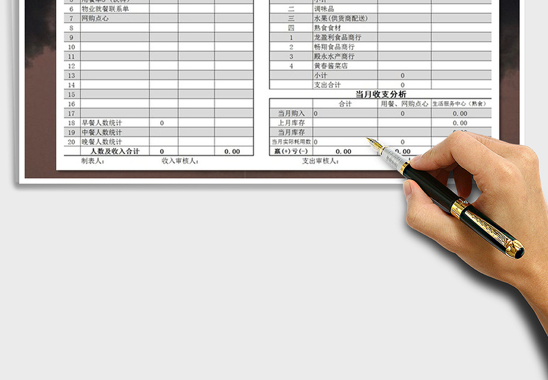 2021年食堂收入及支出明细表