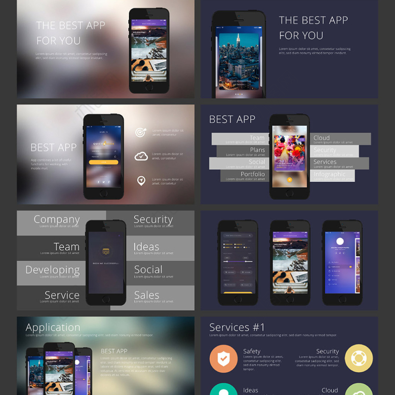商业计划书APP展示keynote模板