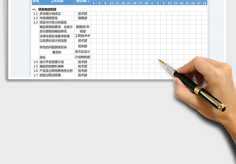 2022产品研发计划进度表免费下载