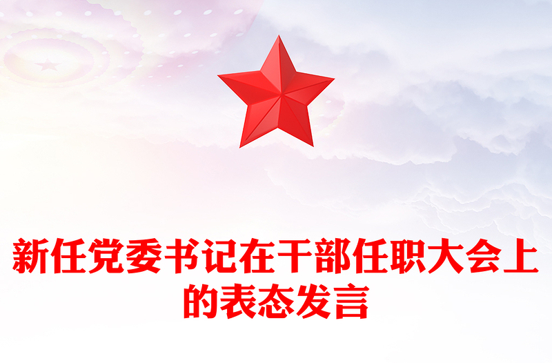 新任党委书记在干部任职大会上的表态发言