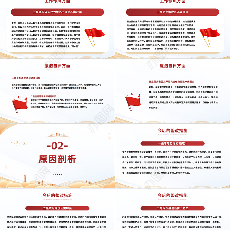 2023年主题教育专题组织生活会个人对照检查材料PPT模板课件