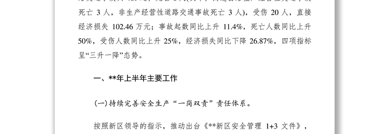 2021安全生产监督管理局XXXX年上半年工作总结