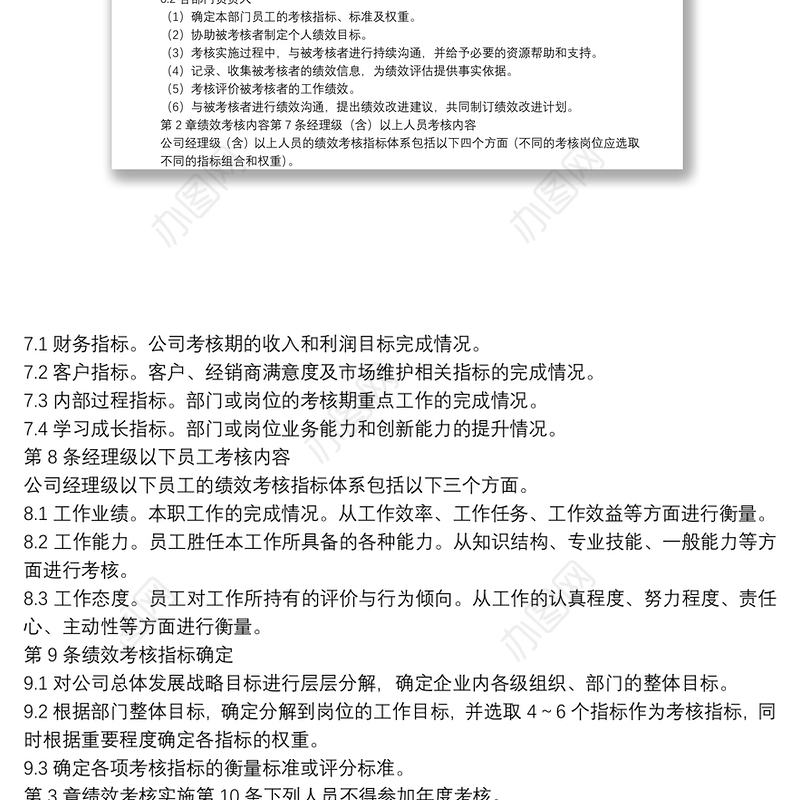 公司通用版绩效考核管理制度