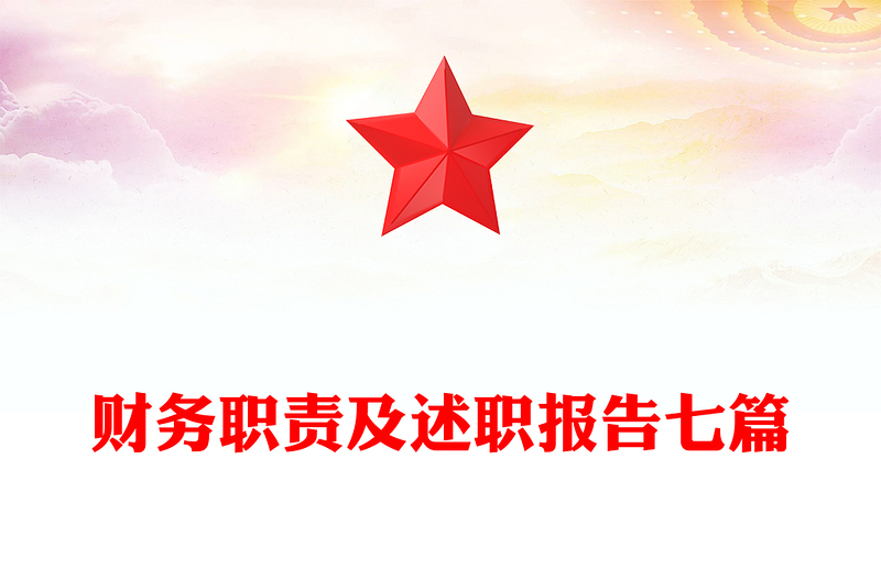财务职责及述职报告七篇