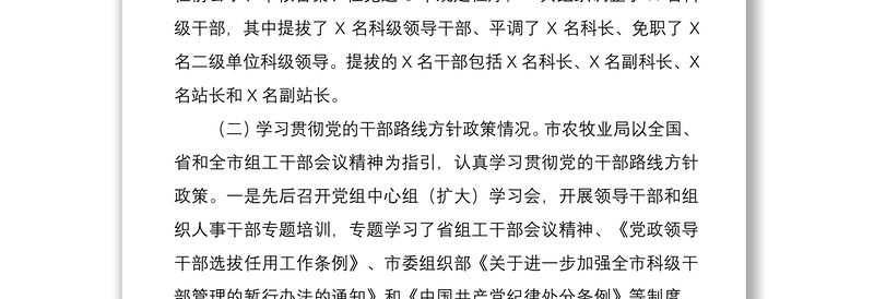 2021关于干部选拔任用工作的专题报告