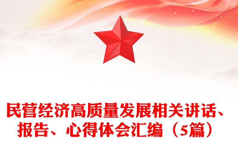 民营经济高质量发展相关讲话、报告、心得体会汇编（5篇）