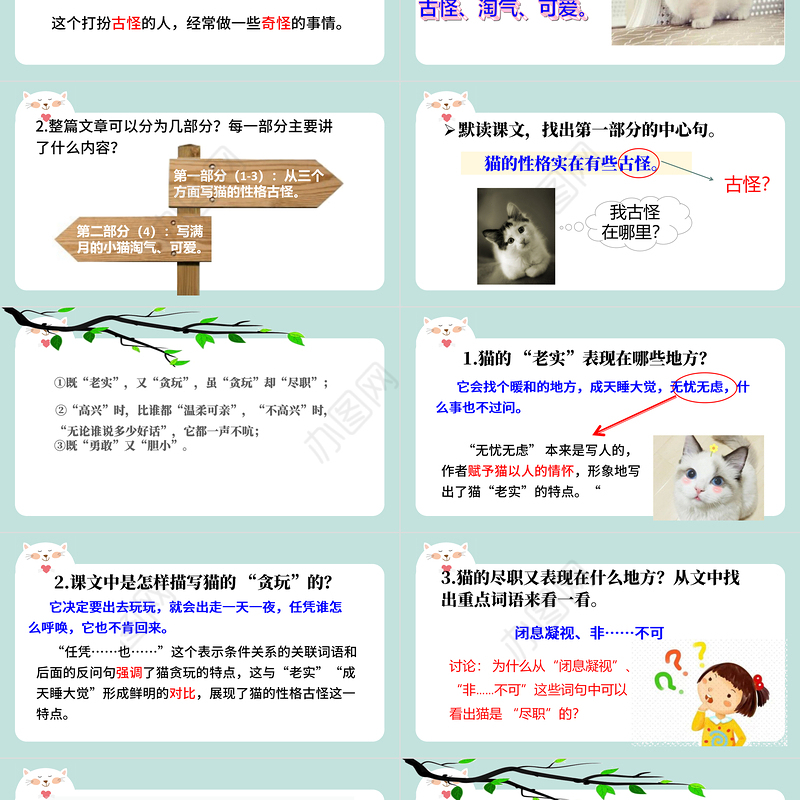 2022猫PPT第13课小学四年级语文下册部编人教版教学课件