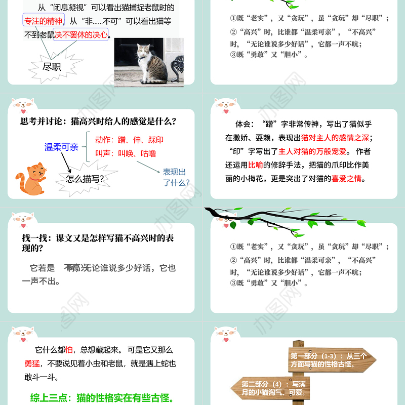 2022猫PPT第13课小学四年级语文下册部编人教版教学课件