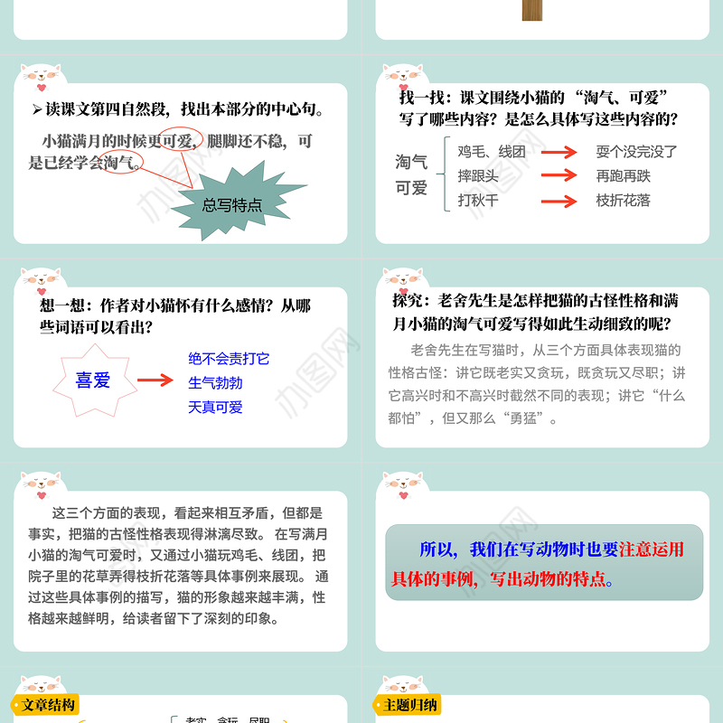 2022猫PPT第13课小学四年级语文下册部编人教版教学课件