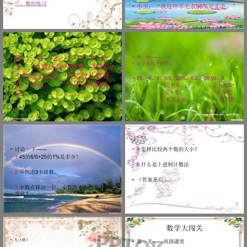 六年级下册整理与复习——数与代数ppt