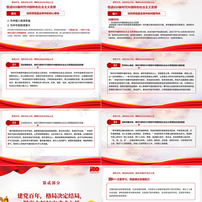 2021风雨苍黄百年路高歌奋进新时代PPT庆祝建党100周年专题党史学习教育专题辅导党课PPT模板