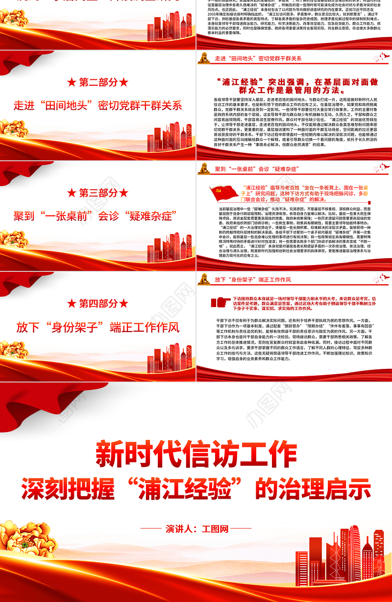 2023深刻把握“浦江经验”的治理启示PPT精美简洁新时代信访工作做好调查研究密切干群关系党课课件