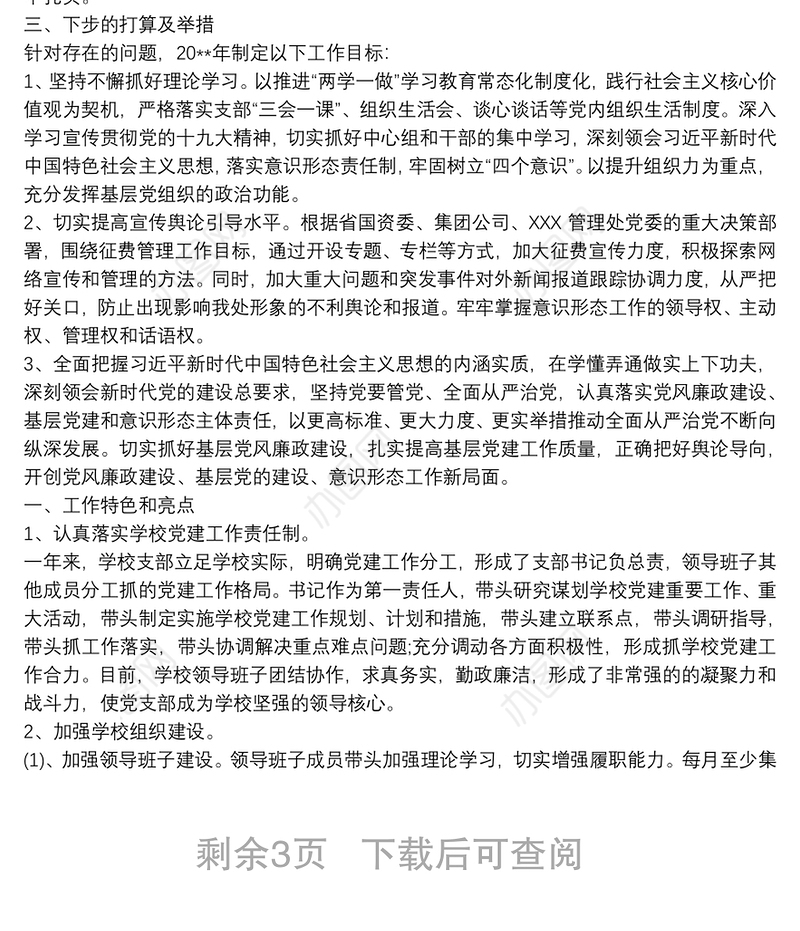 20xx年党支部副书记述职报告