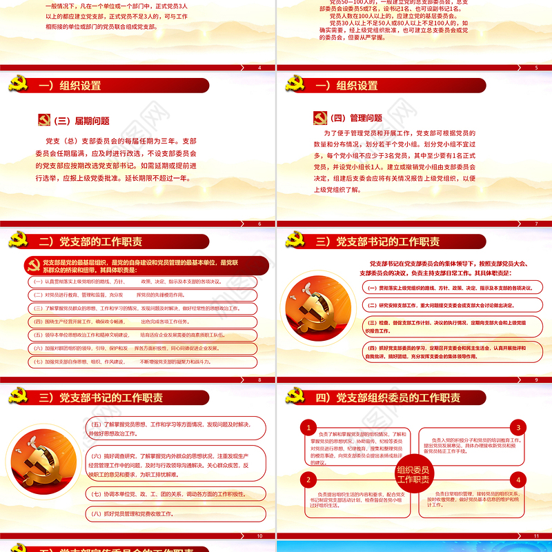 简洁党建风新时期基层党建工作报告指南PPT