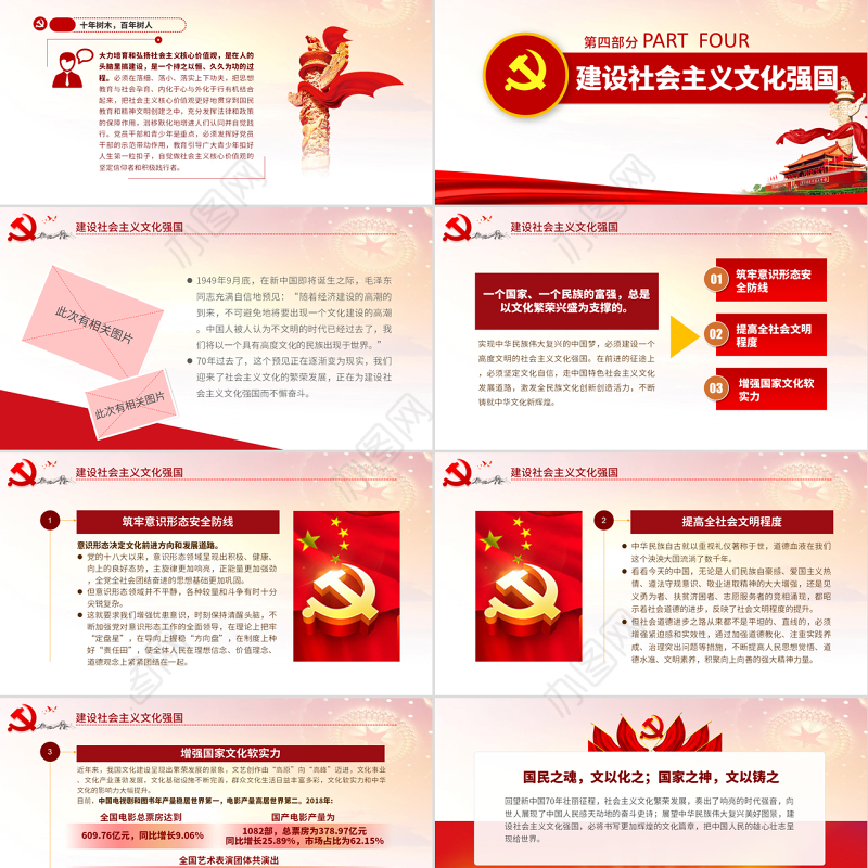 原创中国何以文化自信不忘初心党课学习PPT-版权可商用