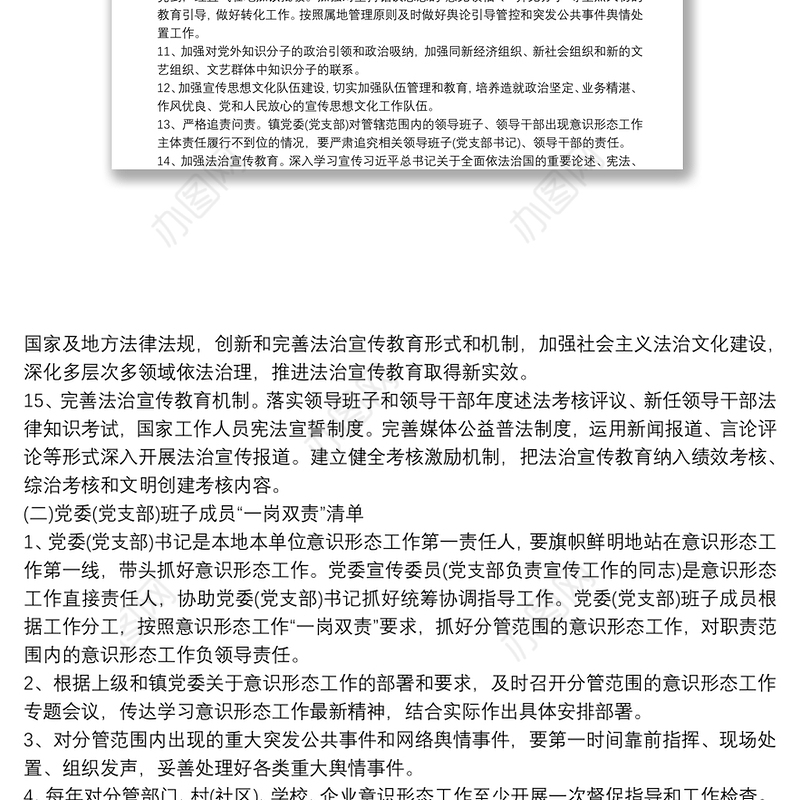 单位党建工作清单报告