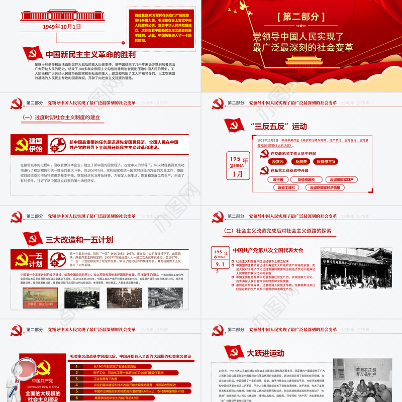 2021恢弘的史诗简约大气风党课中国共产党简史授课辅导PPT