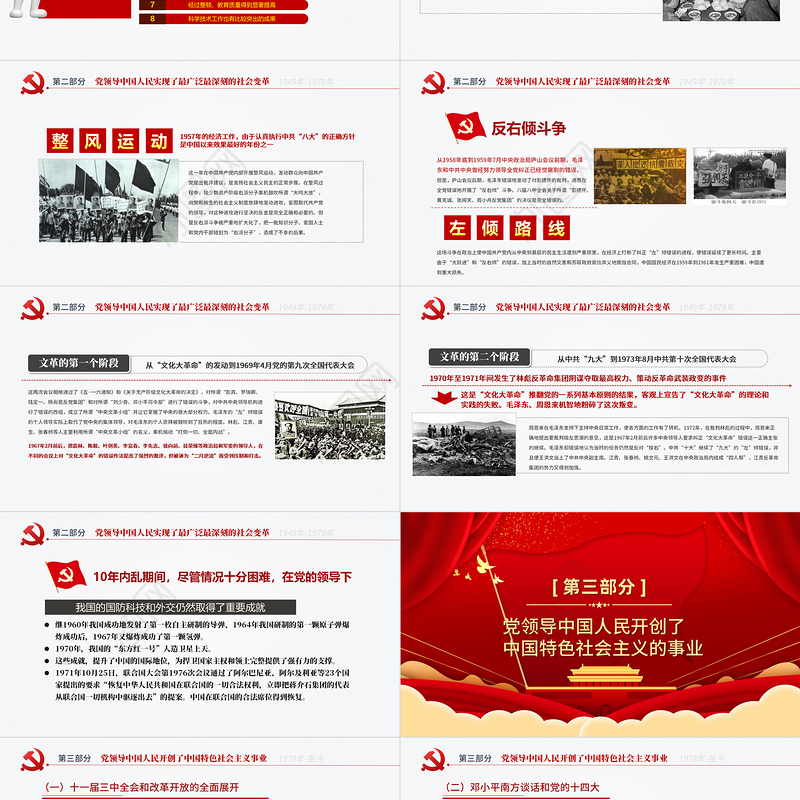 2021恢弘的史诗简约大气风党课中国共产党简史授课辅导PPT