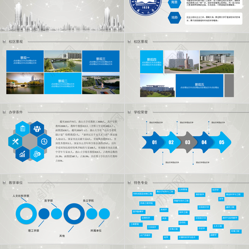 燕山大学毕业论文答辩招生动态PPT模板