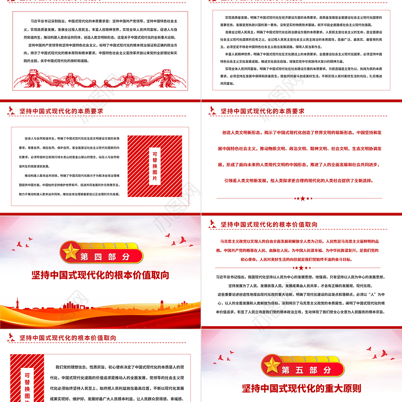 2022中国式现代化理论的新飞跃PPT红色党政风学习党的20大精神党员干部辅导微党课课件