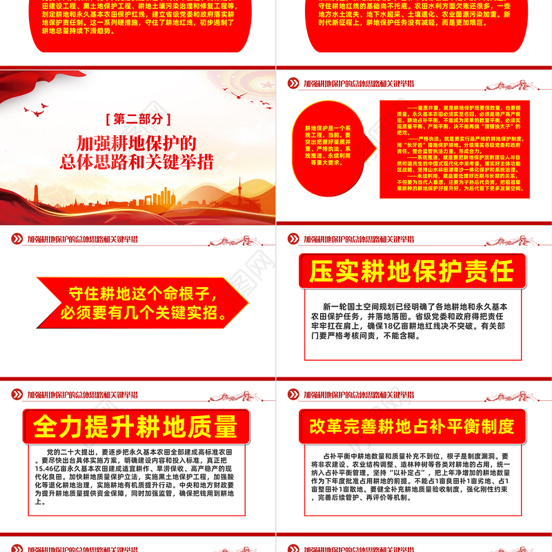 红色精美切实加强耕地保护抓好盐碱地综合改造利用专题PPT课件下载