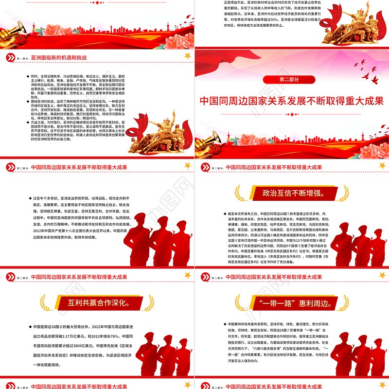 新时代中国的周边政策展望PPT精美时尚共同构建周边命运共同体外交课件模板