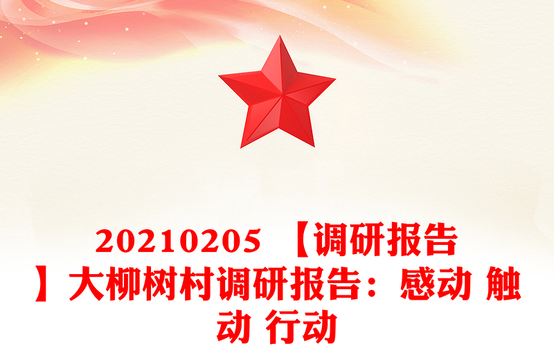 20210205 【调研报告】大柳树村调研报告：感动 触动 行动