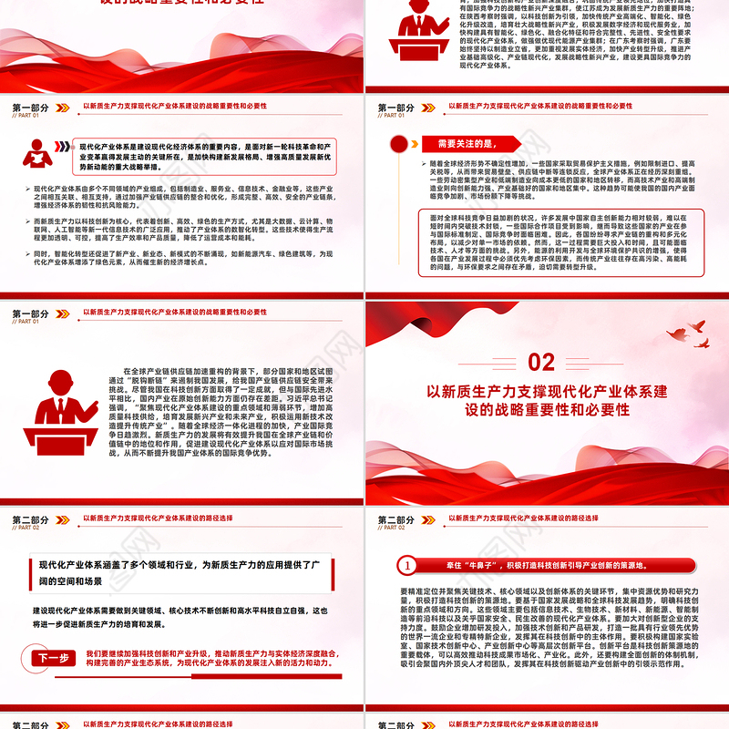为现代化产业体系提供强大支撑PPT红色党建风党员干部学习教育党课