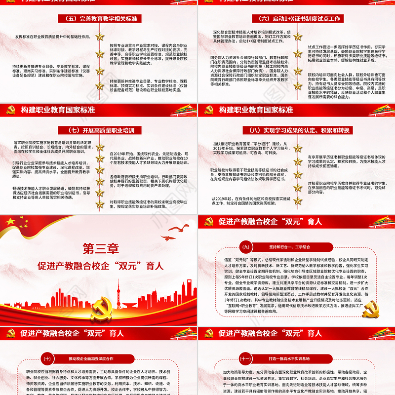 2019红色国家职业教育改革实施方案PPT