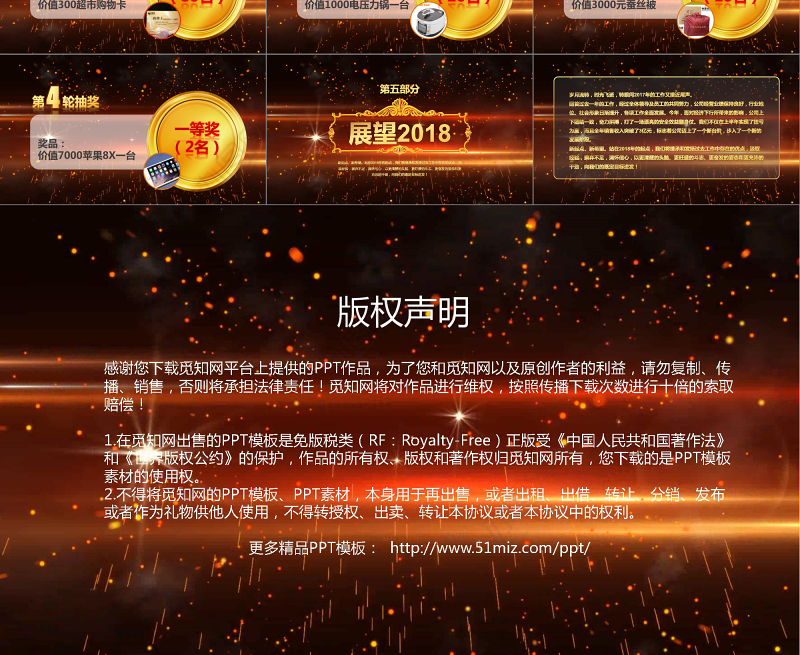 2018年粒子颁奖盛典典礼年会动态PPT