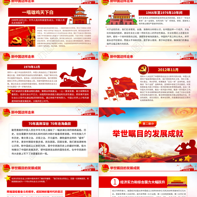 原创我与祖国共奋进主题团日活动微团课PPT-版权可商用