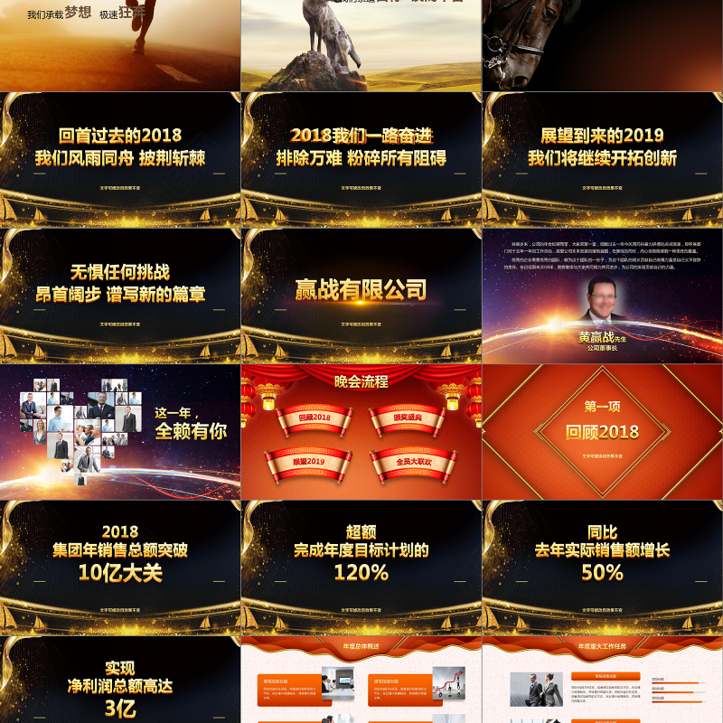 2019公司年会颁奖晚会PPT模板