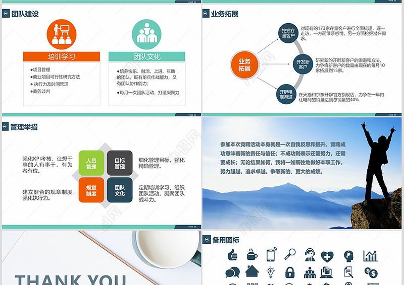 原创视觉开拓大气岗位竞聘PPT模板-版权可商用